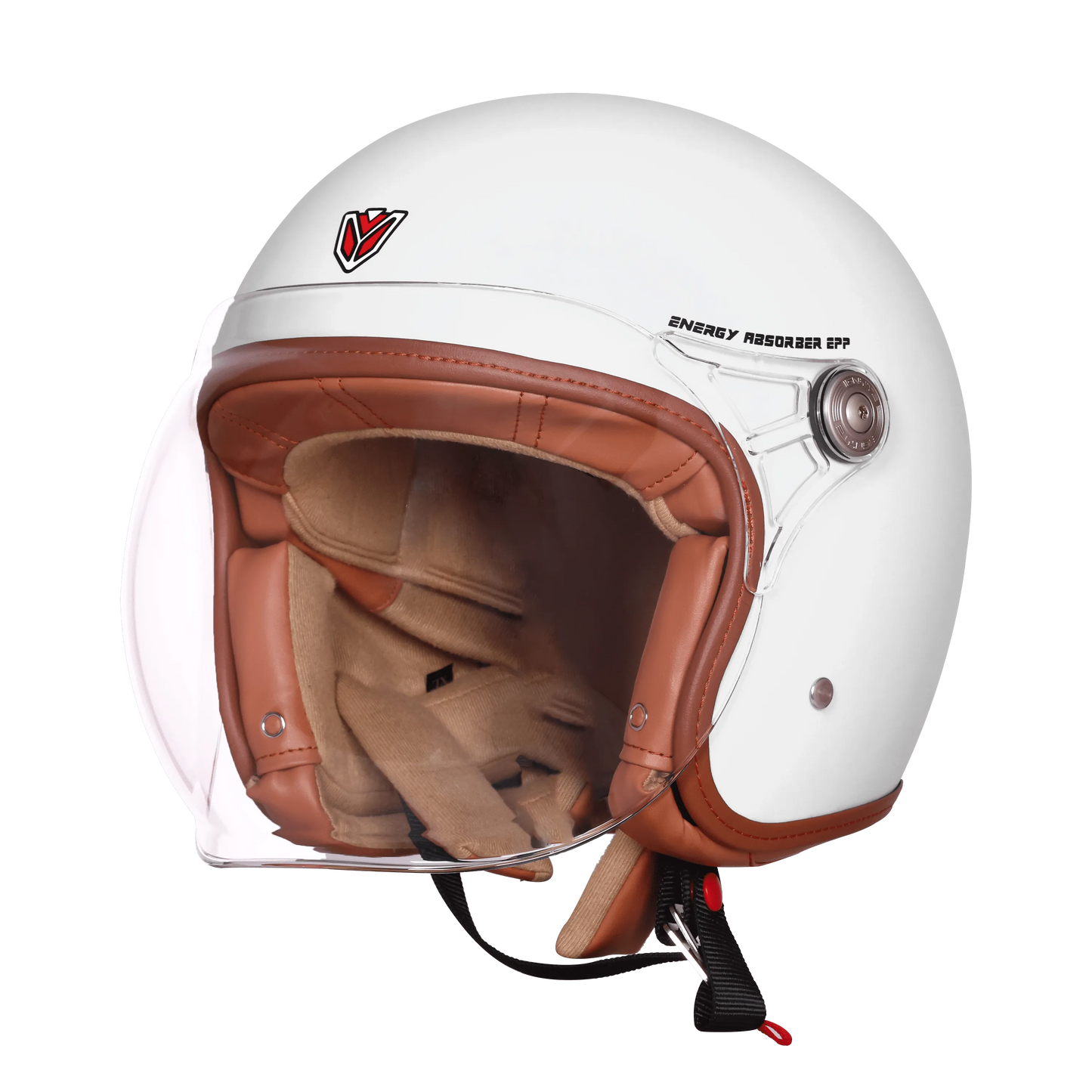 Ignyte Ign 58 White Light Orange Half Face Helmet