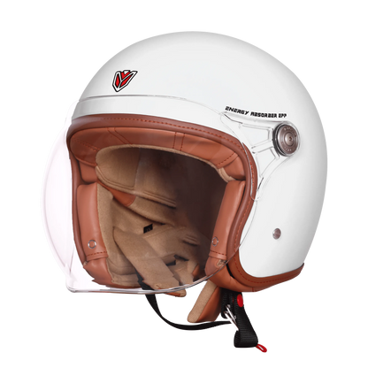 Ignyte Ign 58 White Light Orange Half Face Helmet
