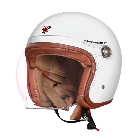 Ignyte Ign 58 White Light Orange Half Face Helmet