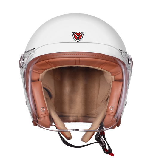 Ignyte Ign 58 White Light Orange Half Face Helmet