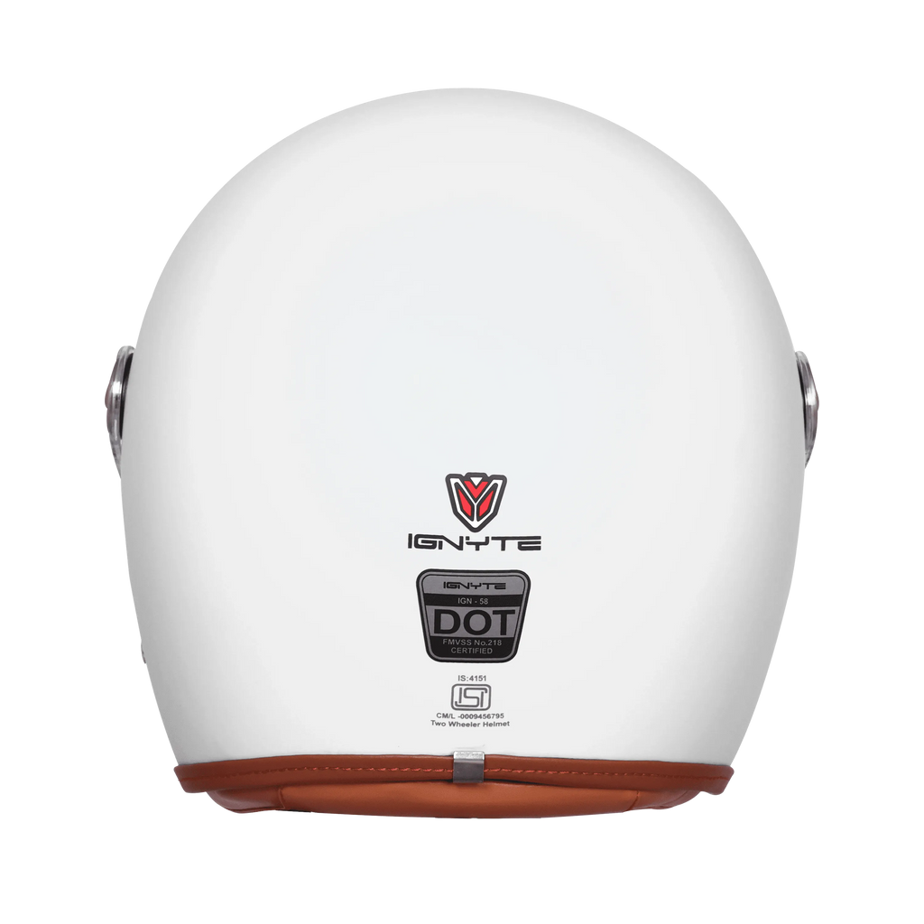 Ignyte Ign 58 White Light Orange Half Face Helmet
