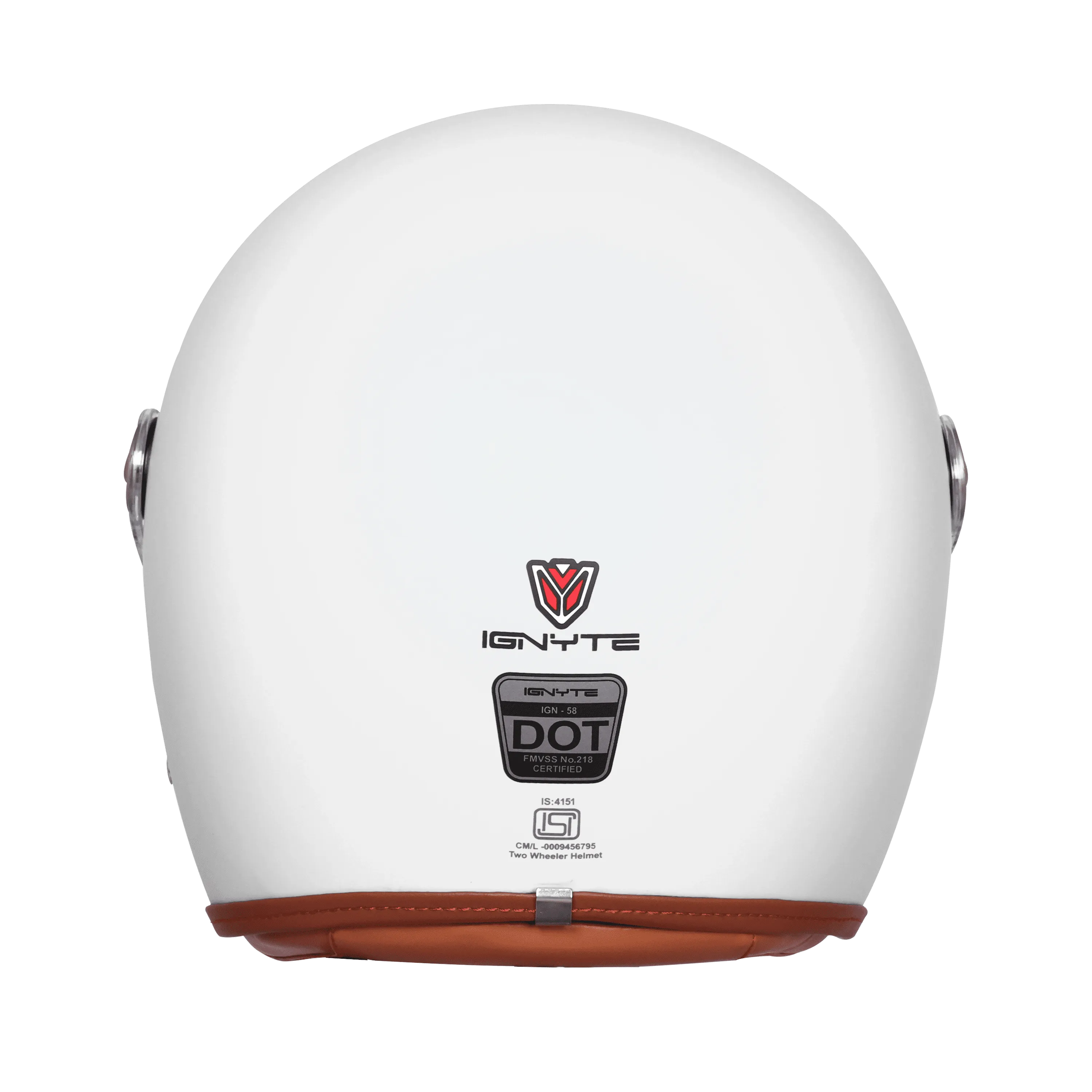 Ignyte Ign 58 White Light Orange Half Face Helmet