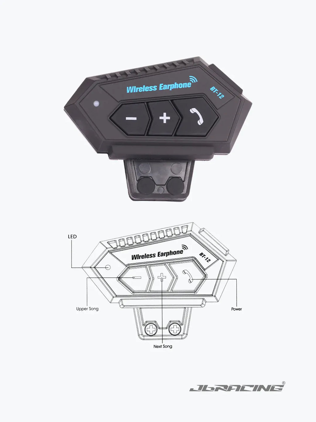 JB Racing Helmet Bluetooth BT12