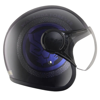 VEGA Jet Dx Marvel Black Panther Purple Half Face Helmet