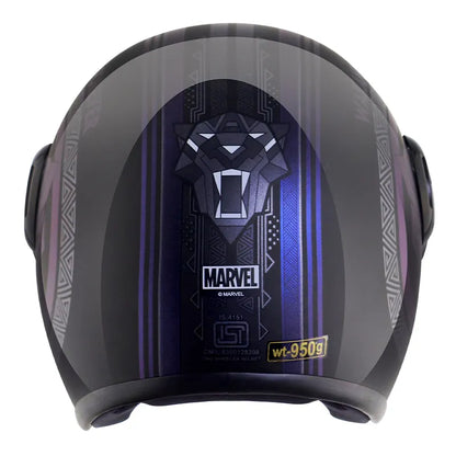 VEGA Jet Dx Marvel Black Panther Purple Half Face Helmet