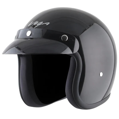 VEGA Jet Dx Black Half Face Helmet