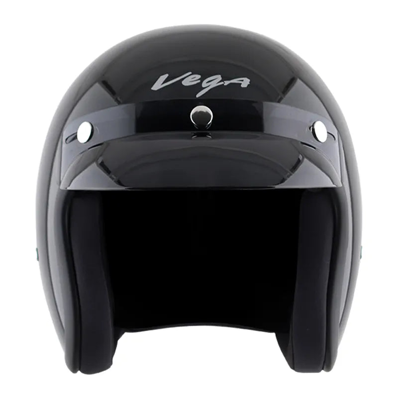 VEGA Jet Dx Black Half Face Helmet