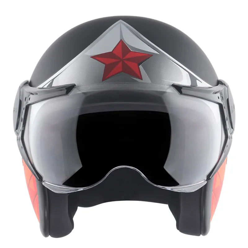 VEGA Jet Dx Wonder Women Dc Black Red Half Face Helmet