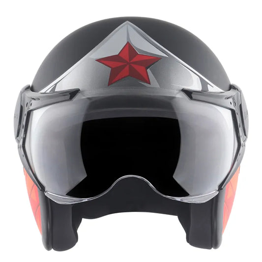 Vega Jet Dx Wonder Women Dc Black Red Half Face Helmet