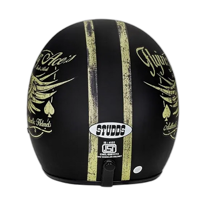 STUDDS Jet Star D5 Matt Black Half Face Helmet