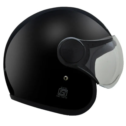 VEGA Jet Black Half Face Helmet