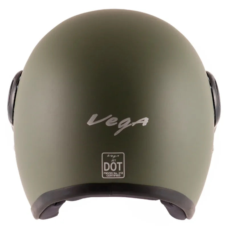 VEGA Jet Dull Army Green Half Face Helmet