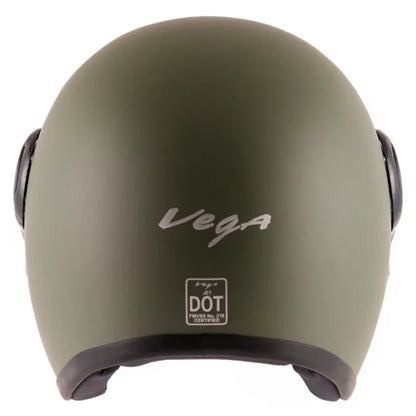 VEGA Jet Dull Army Green Half Face Helmet
