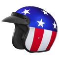 STUDDS Jetstar Classic D1 Captain America Flame Blue Half Face Helmet