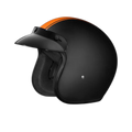 STUDDS Jetstar Classic D3 Orange Pin Strip Matt Black Half Face Helmet