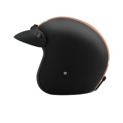 STUDDS Jetstar Classic D3 Orange Pin Strip Matt Black Half Face Helmet