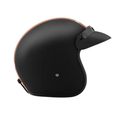 STUDDS Jetstar Classic D3 Orange Pin Strip Matt Black Half Face Helmet