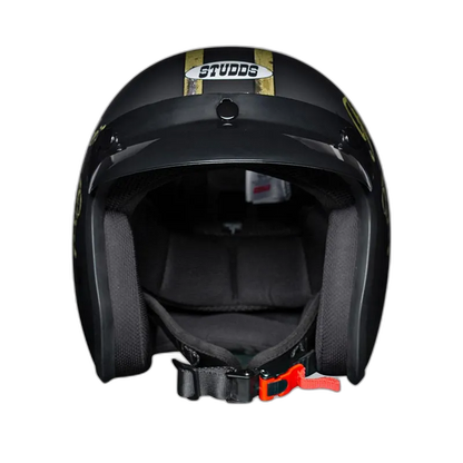 STUDDS Jetstar Classic D5 Flying Aces Matt Black Half Face Helmet