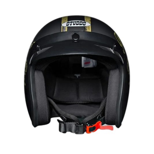 STUDDS Jetstar Classic D5 Flying Aces Matt Black Half Face Helmet