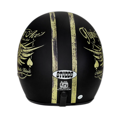 STUDDS Jetstar Classic D5 Flying Aces Matt Black Half Face Helmet