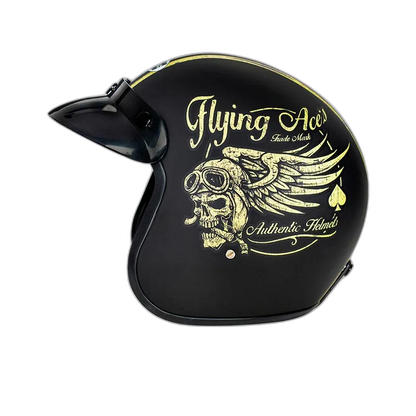 STUDDS Jetstar Classic D5 Flying Aces Matt Black Half Face Helmet