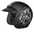 STUDDS Jetstar Classic D6 Good Girl Gone Bad Matt Black Half Face Helmet
