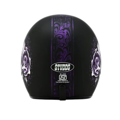 STUDDS Jetstar Classic D6 Good Girl Gone Bad Matt Black Half Face Helmet