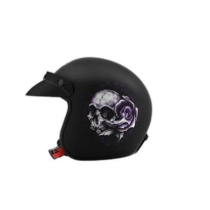 STUDDS Jetstar Classic D6 Good Girl Gone Bad Matt Black Half Face Helmet