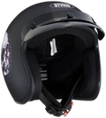 STUDDS Jetstar Classic D7 Floral Skull Matt Black Half Face Helmet