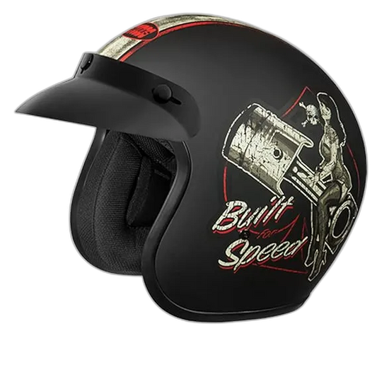 STUDDS Jetstar Classic D8 Built For Speed Matt Black Half Face Helmet