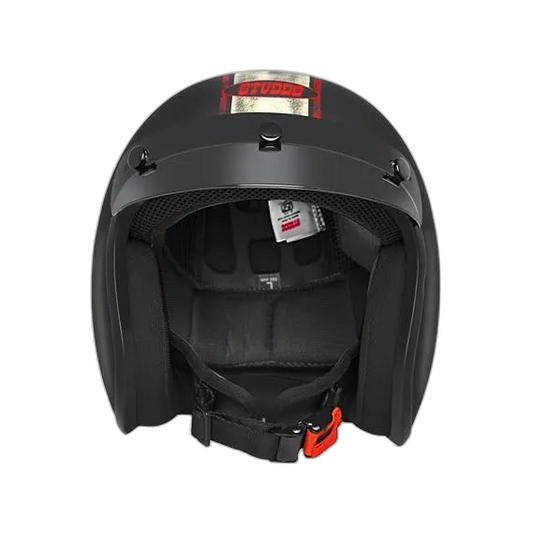 STUDDS Jetstar Classic D8 Built For Speed Matt Black Half Face Helmet