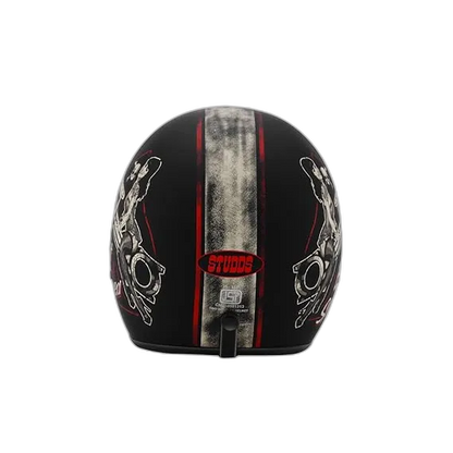 STUDDS Jetstar Classic D8 Built For Speed Matt Black Half Face Helmet
