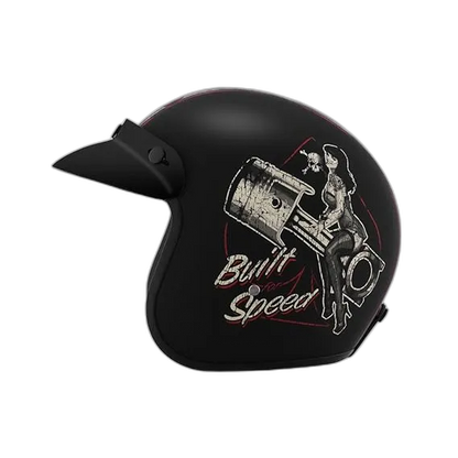 STUDDS Jetstar Classic D8 Built For Speed Matt Black Half Face Helmet