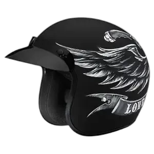STUDDS Jetstar Classic D9 Matt Black Love It Half Face Helmet
