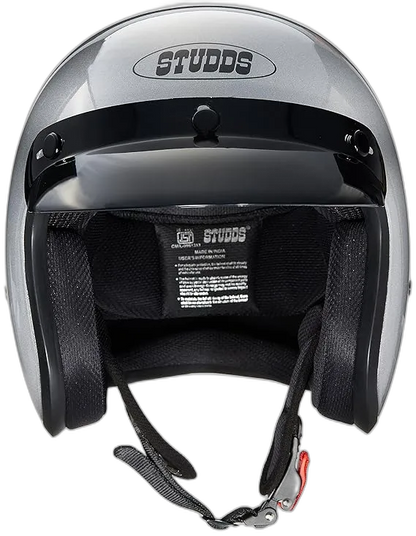 STUDDS Jetstar Classic Silver Grey Half Face Helmet