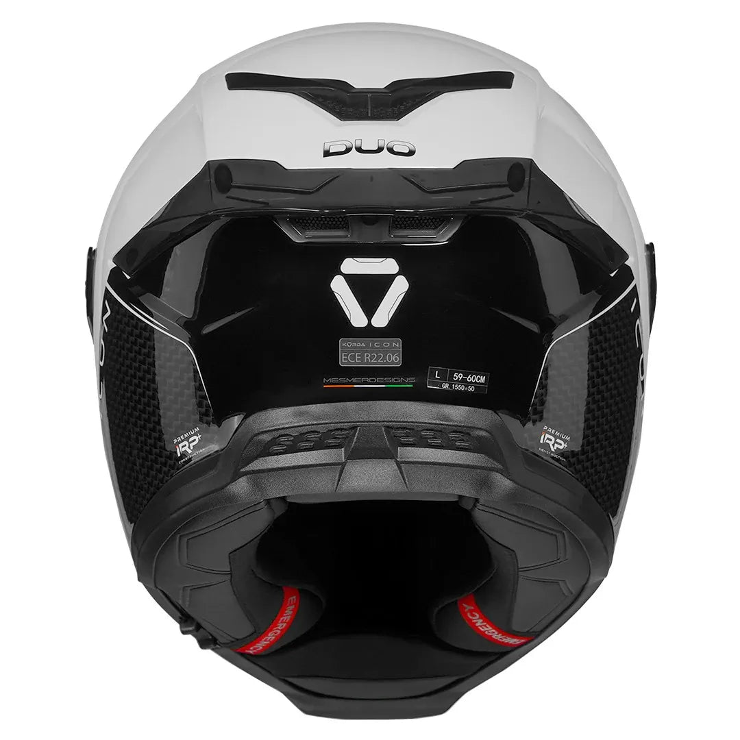 Korda Icon Duo White Black Full Face Helmet