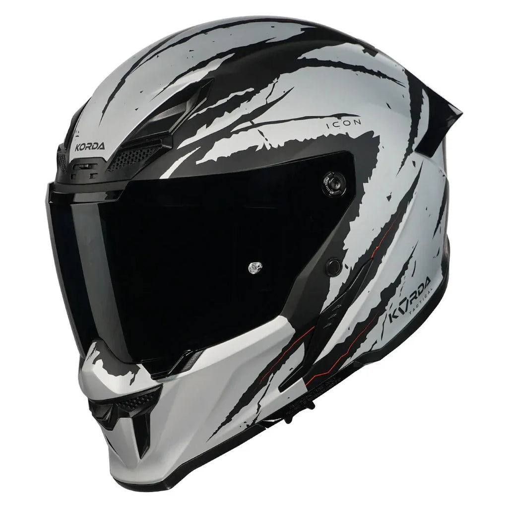 Korda Icon Fallout Matt Silver Full Face Helmet