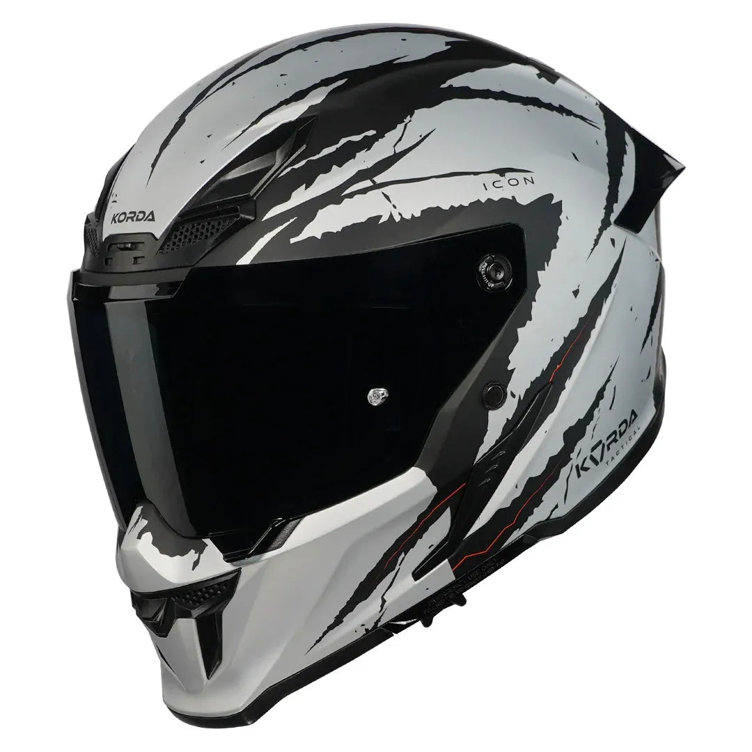 Korda Icon Fallout Matt Silver Full Face Helmet