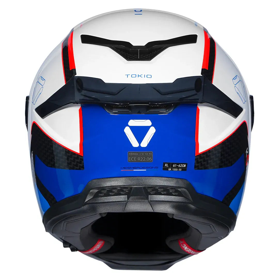 Korda Icon Lemur Glossy White Blue Full Face Helmet