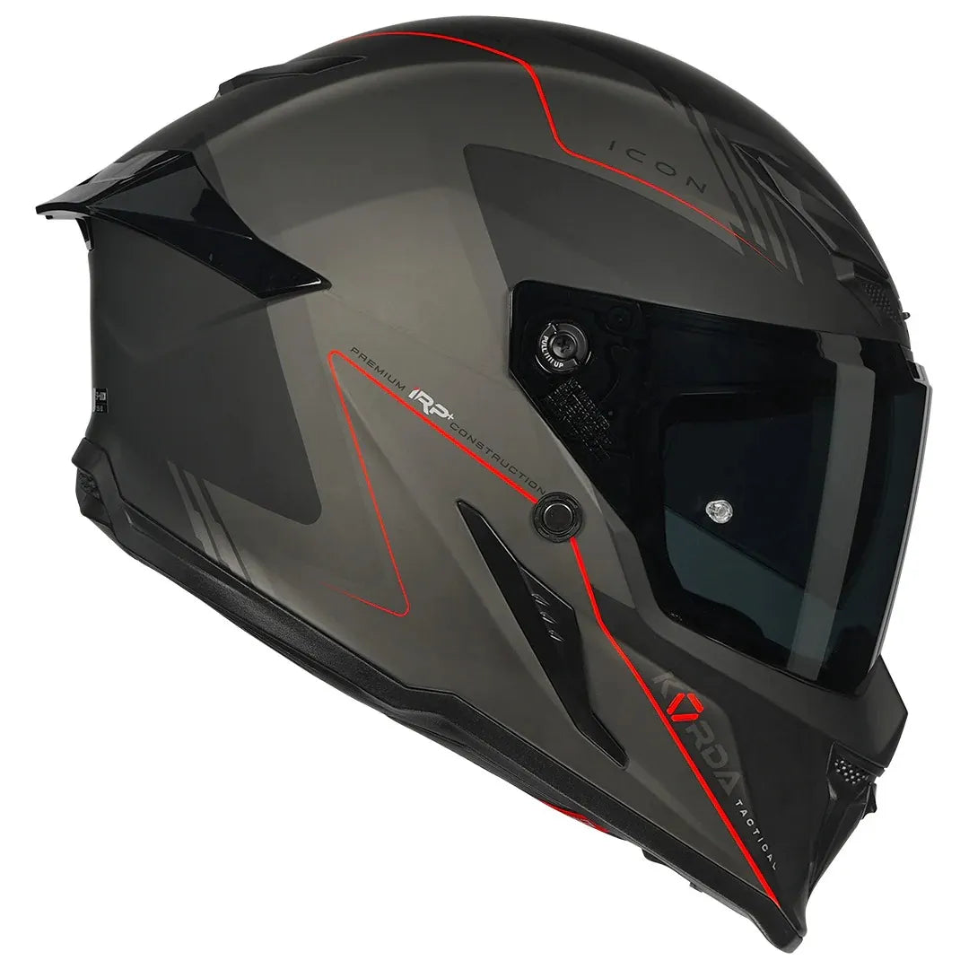 Korda Icon Nero Matt Gray Red Full Face Helmet