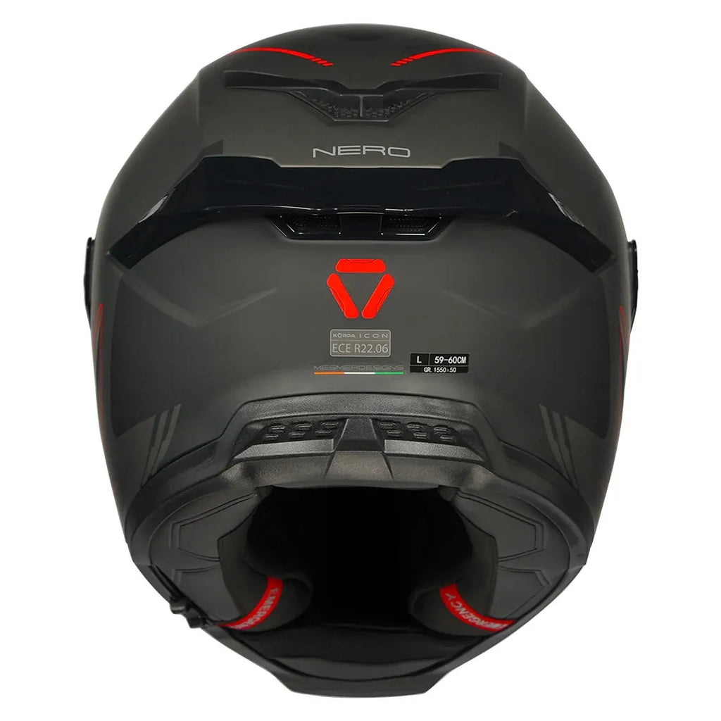 Korda Icon Nero Matt Gray Red Full Face Helmet