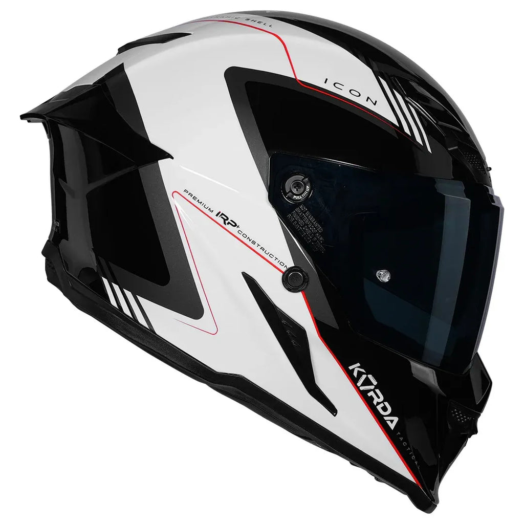 Korda Icon Nero White Red Full Face Helmet