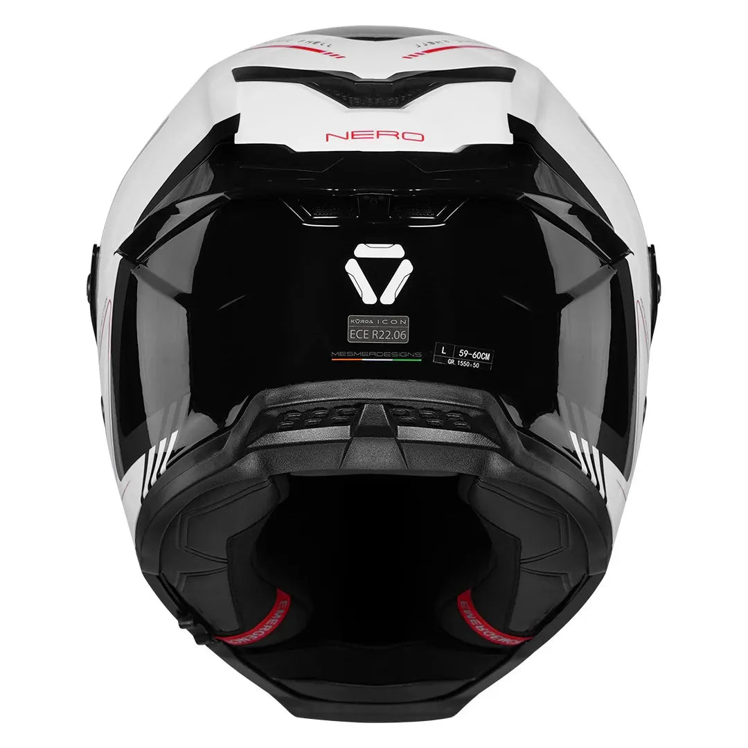 Korda Icon Nero White Red Full Face Helmet