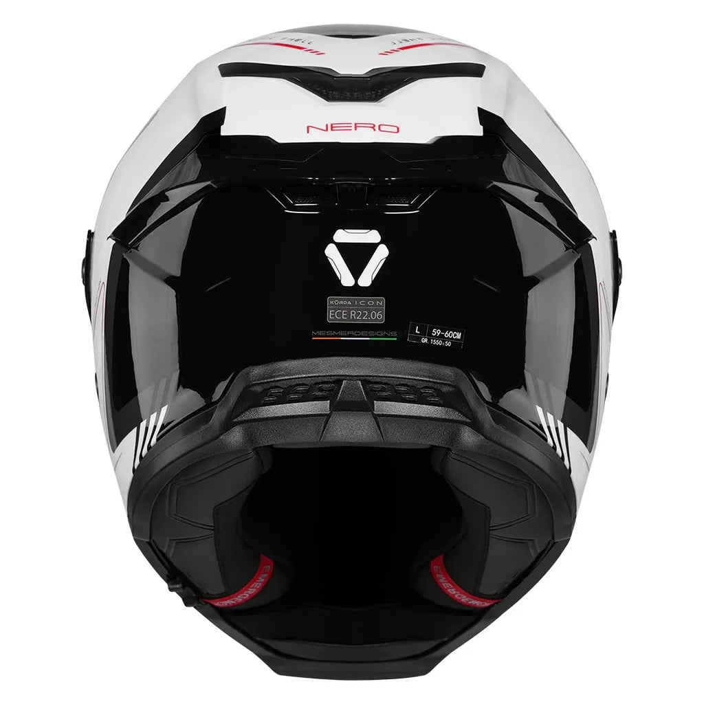 Korda Icon Nero White Red Full Face Helmet
