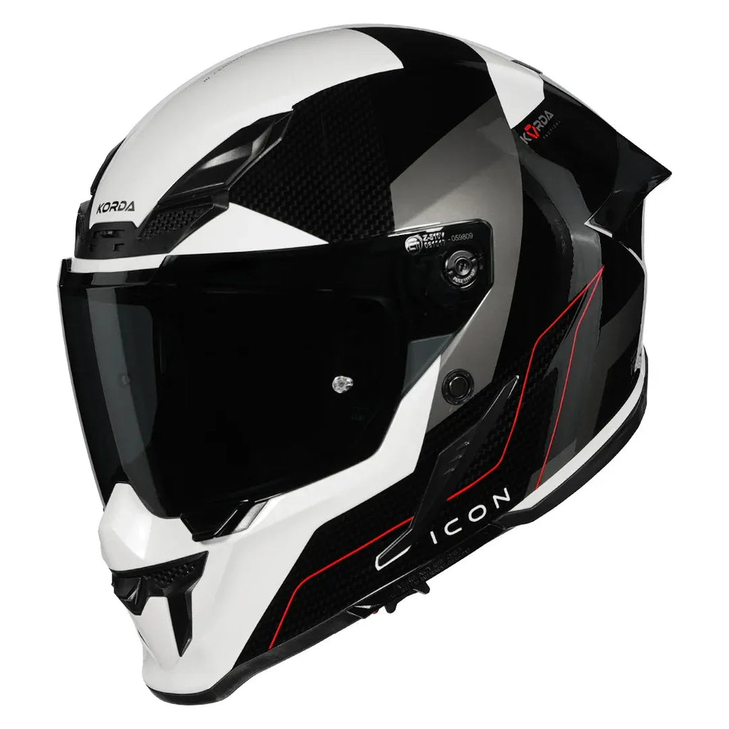 Korda Icon Nyx Black White Full Face Helmet