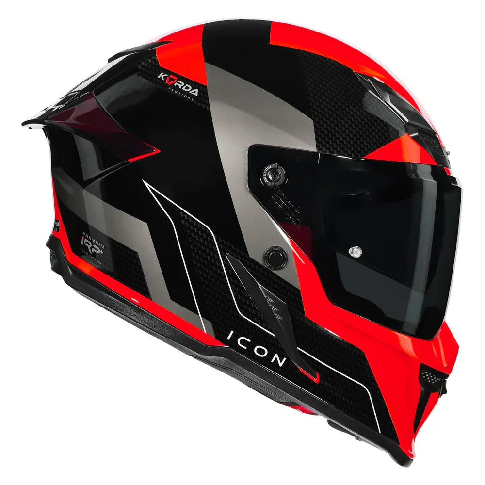 Korda Icon Nyx Glossy Black Red Full Face Helmet