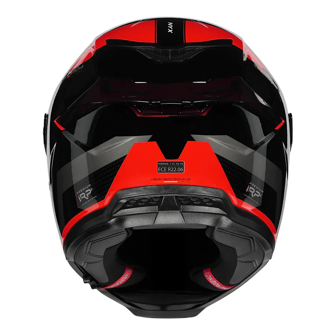 Korda Icon Nyx Glossy Black Red Full Face Helmet