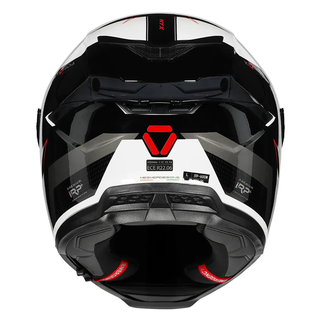 Korda Icon Nyx Glossy Black White Full Face Helmet