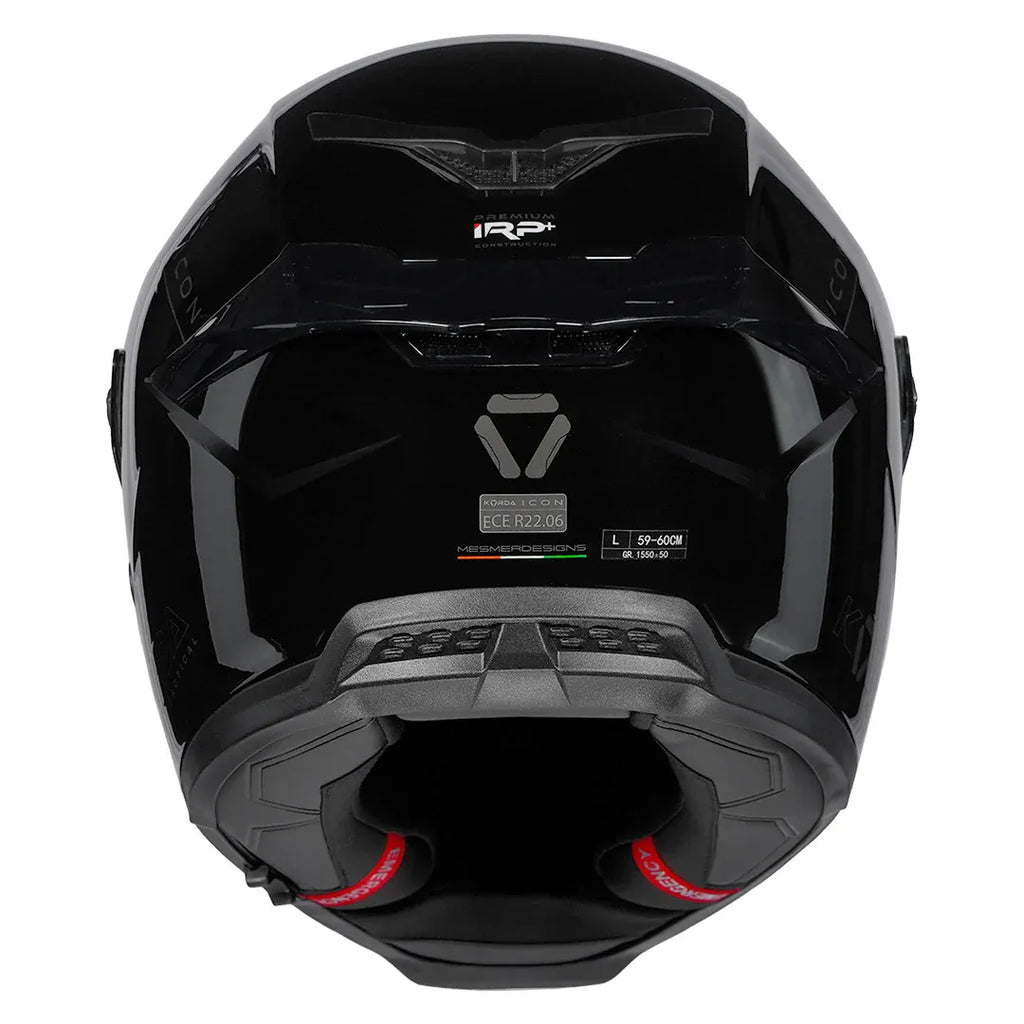 Korda Icon Solid Glossy Black  Full Face Helemt