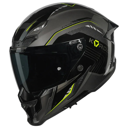 Korda Icon Strike Gray Flu Yellow Full Face Helmet